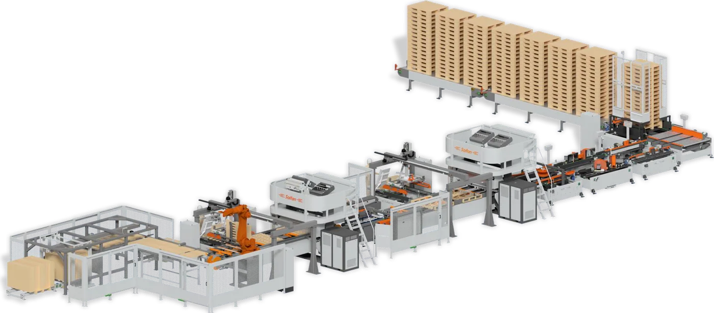 SF1000+ — Linia Stringer z podajnikiem robota
