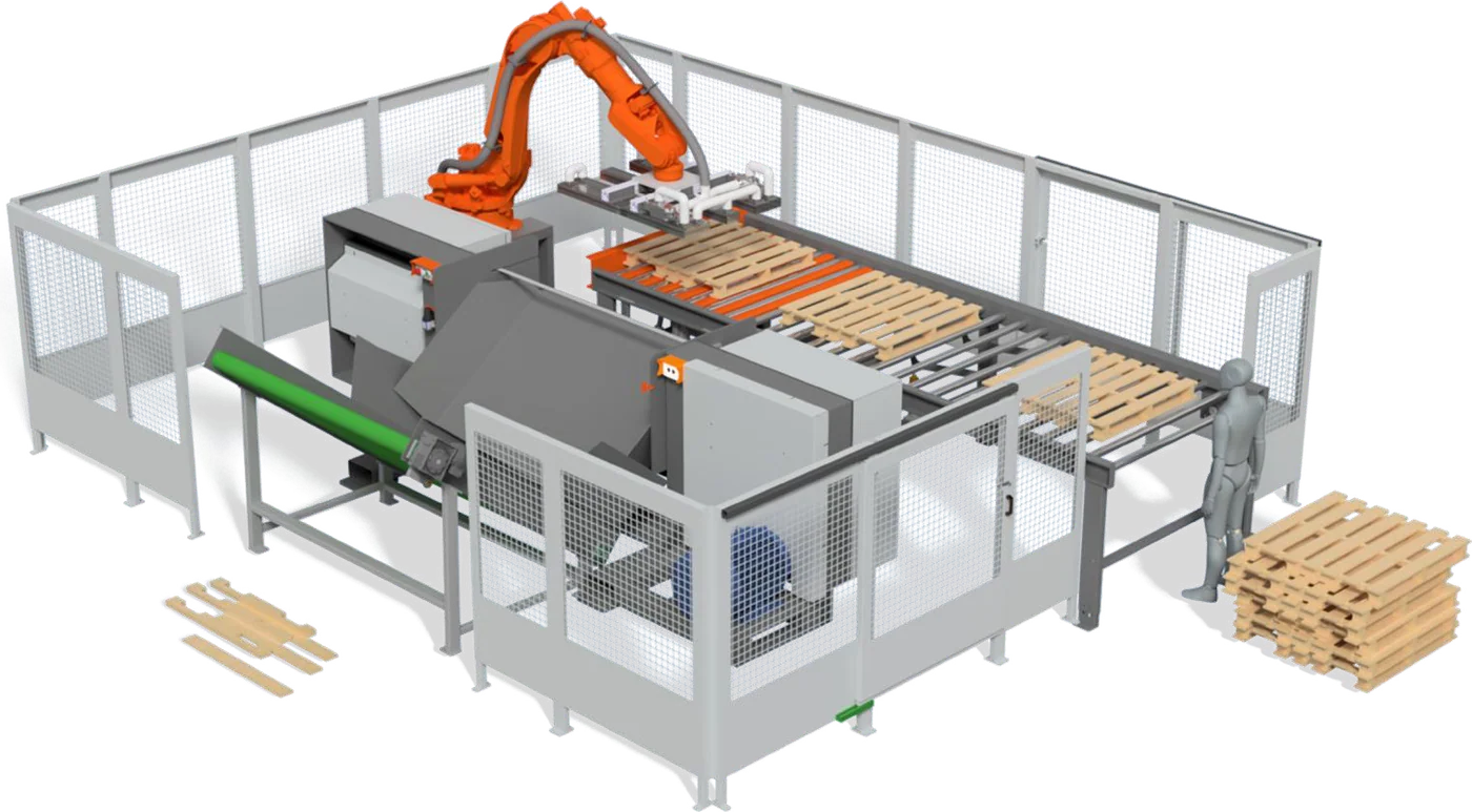 SF5200 — Robotyczna linia demontażu palet